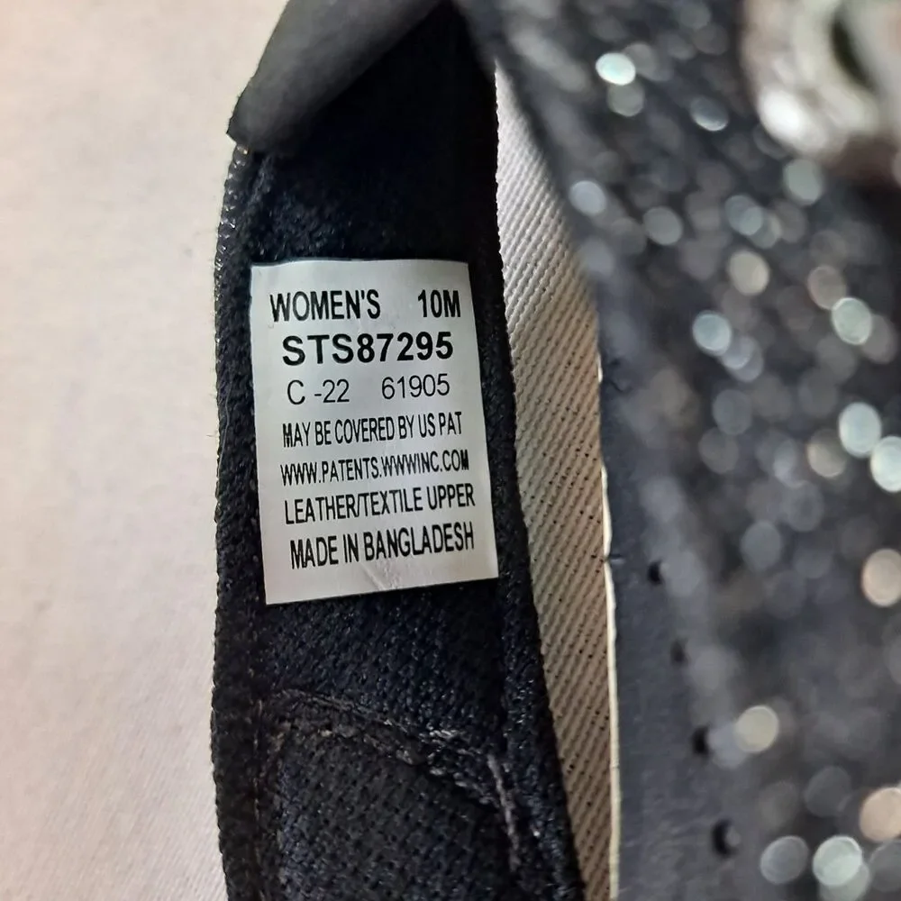 Sperry Seafish Flip Flop STS87295 Womens 10M Black Leather/Fabric Thong Sandals - Picture 7 of 8